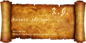 Keleti János névjegykártya
