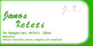janos keleti business card