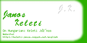 janos keleti business card